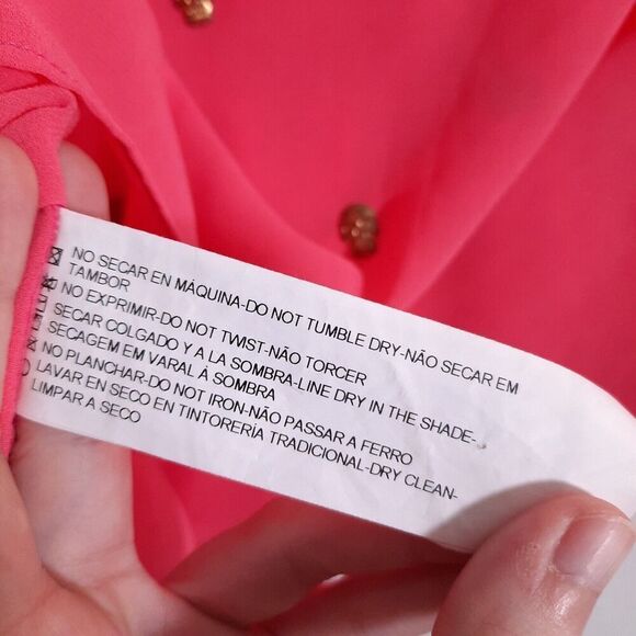 Rapsodia Layered Pink Mesh Tank with Gold Skull Medallions Ruffled Back X-Small - Picture 11 of 15